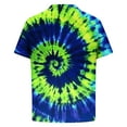 thumbnail image 3 of Dagegui Men's Golf T-Shirts Colorful Tie Dye Print Short Sleeve Pullover Tops Trendy 1/4 Zipper Turndown Shirts Summer Lightweight Sport Tees Dark Blue,2XL, 3 of 4