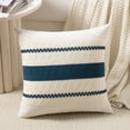 thumbnail image 4 of Fancy Homi Set of 2 Boho Teal Decorative Throw Pillow Cover 20x20 inch for Couch Bed Sofa, Aesthetic Modern Organic Farmhouse Home Decor, Soft Cotton Cute Accent Macrame Woven Cushion Case, 4 of 6