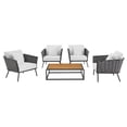 thumbnail image 1 of Modway Stance Ensemble de Canapé Sectionnel d'Extérieur en Aluminium de 5 Pcs pour Patio, 1 of 10