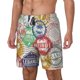 thumbnail image 1 of Balery Travel Stamp Bañador para hombre, shorts de playa de secado rápido con entrepierna y forro de compresión-3X-Large, 1 of 6