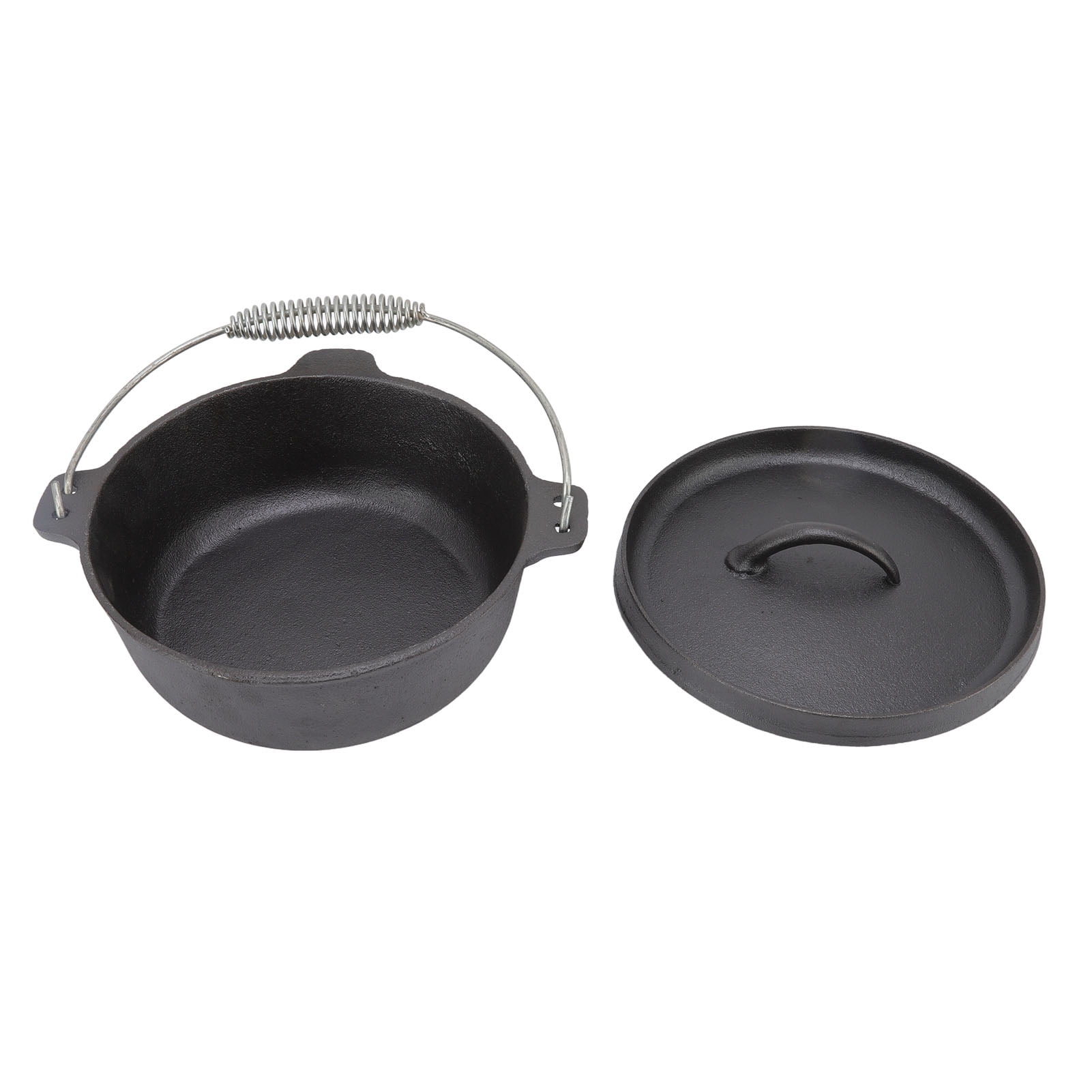 Spptty Camping Pot Cast Iron Pre Seasoned Prevent Stick Outdoor Cooking Pot With Lid For Picnic