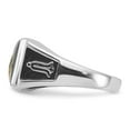thumbnail image 3 of Primal Gold 10 Karat White Gold High Polished Onyx Men's Masonic Ring, 3 of 5