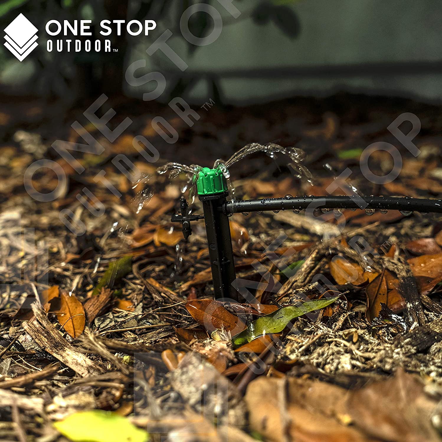 One Stop Outdoor Universal 1/4" Drip Emitter to 1/4" Tubing Adjustable Flow 100 Pack