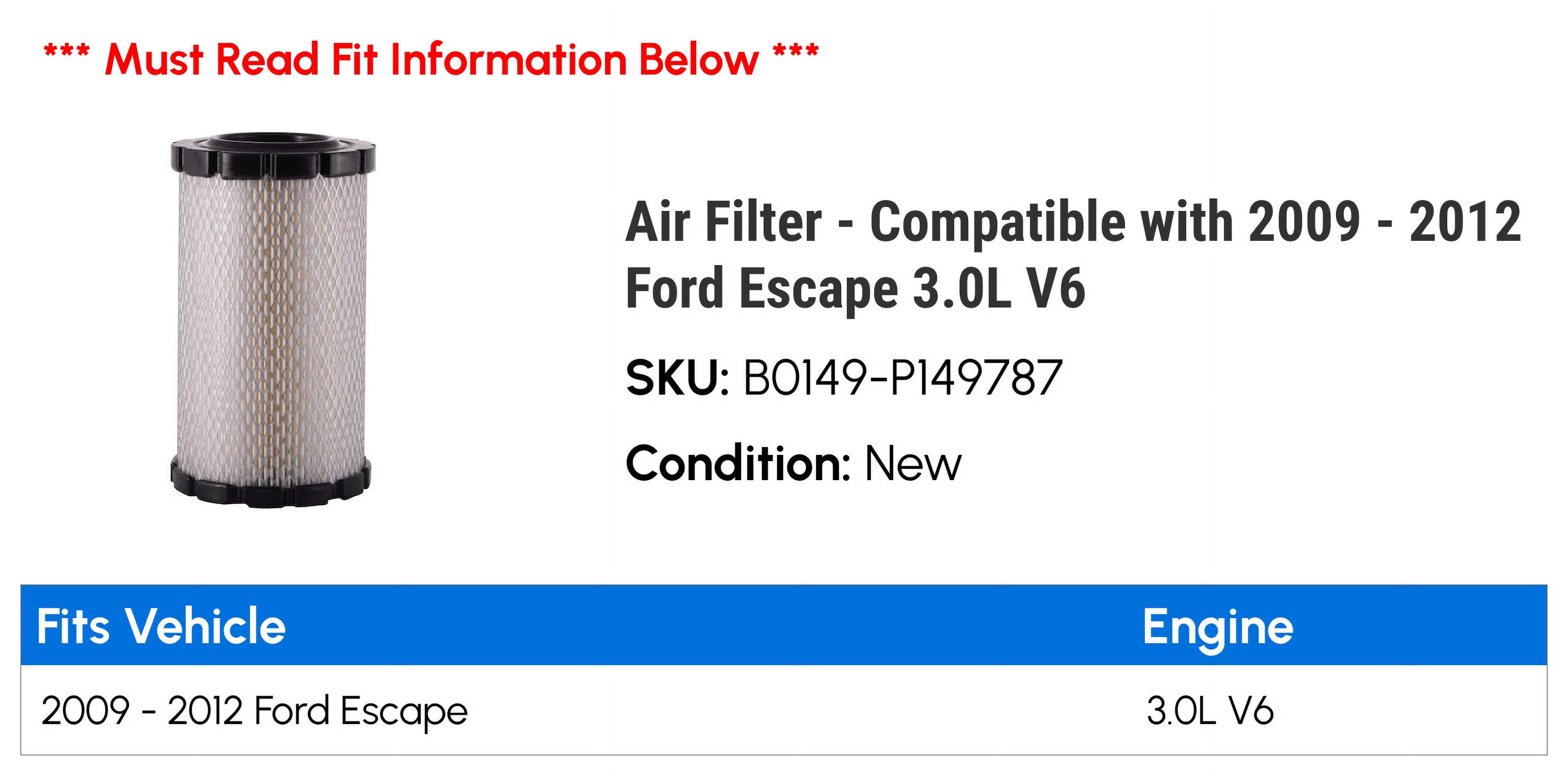 Premium Guard B0149-P149787 Engine Air Filter for 2009-2012 Ford Escape 3.0L V6