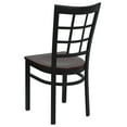 thumbnail image 4 of Flash Furniture HERCULES Series Black Window Back Metal Restaurant Chair - Mahogany Wood Seat, 4 of 7