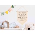 thumbnail image 2 of It'S Hard To Beat A Person Who Never Gives Up-Baby Flag Decoración De Pared, Regalos Para Bebés, Niñas, Niños, Banderín Colgante De Lona, ​​Cartel De Pared, Regalos Para Guardería, Habitación De Bebé,, 2 of 5