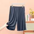 thumbnail image 2 of Tnhcen Men's Modal Blend 5 Inch Pajama Shorts Summer Loose Fit Plus Size Big Tall Casual Sleepwear Comfy Lounge Pants XL - 5XL Breathable Cotton Polyester, 2 of 3