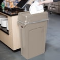 thumbnail image 1 of Rubbermaid Slim Jim 92 Qt. / 23 Gallon Beige Rectangular Trash Can with Beige Drop Shot Lid, 1 of 2