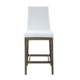 thumbnail image 2 of Maklaine Modern Gray/White Faux Leather Counter Stool with Solid Wood Base, 2 of 8