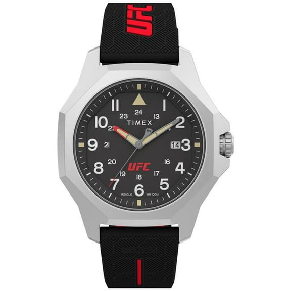 Timex  41 mm Black Strap, Black Dial & Silver-Tone Case UFC Mens Reveal Watch