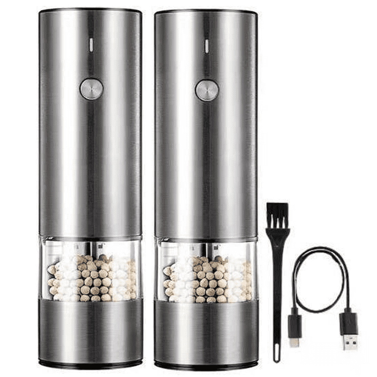 Gravity Electric Salt and Pepper Grinder Set - USB Rechargeable