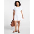thumbnail image 2 of Time and Tru Women's Tiered Cotton Mini Dress with Flutter Sleeves, Sizes XS-XXXL, 2 of 6