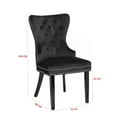 thumbnail image 4 of Erica 2 Piece Wood Legs Dinning Chair Finish with Velvet Fabric in Black, 4 of 4