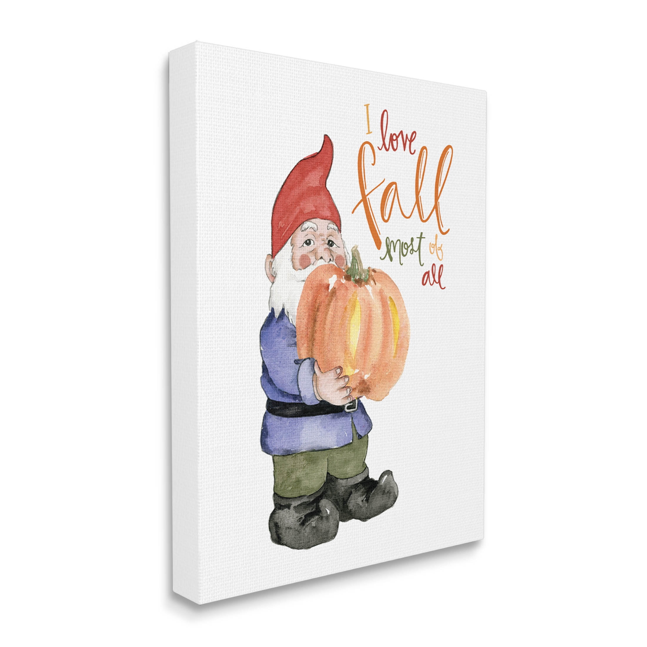 Stupell Industries I Love Fall Most Of All Gnome Graphic Art Gallery Wrapped Canvas Print Wall Art, Design by Dogwood Portfolio