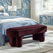 Modway Mossi Oval Performance Velvet Accent Bench in Mulberry