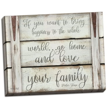 Gango Home Decor Country-Rustic Love Your Family by Cindy Jacobs (Ready to Hang); One 16x12in Hand-Stretched Canvas