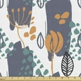 thumbnail image 1 of Floral Fabric by the Yard, Meadow Blooms in Brush Strokes Style Tulips Dandelions Forest, Decorative Upholstery Fabric for Chairs & Home Accents, Apricot Teal and Grey by Ambesonne, 1 of 5