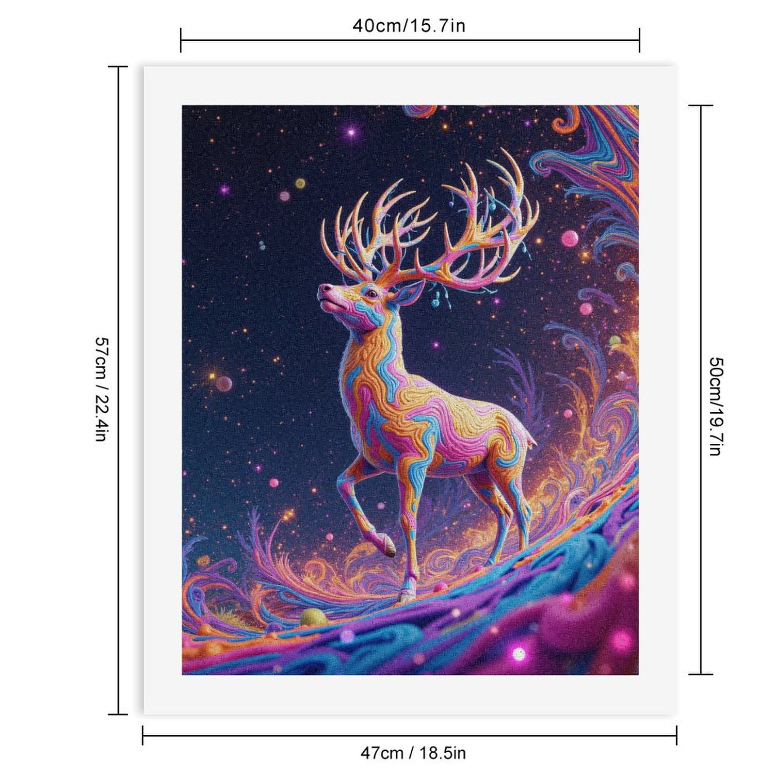 Paint By Numbers Kit for Adults Beginner - Colorful Celestial Deer Art DIY Canvas Painting Kits for Adults, Frameless Paint By Number for Adults for Home Wall Decor 16x20 Inch