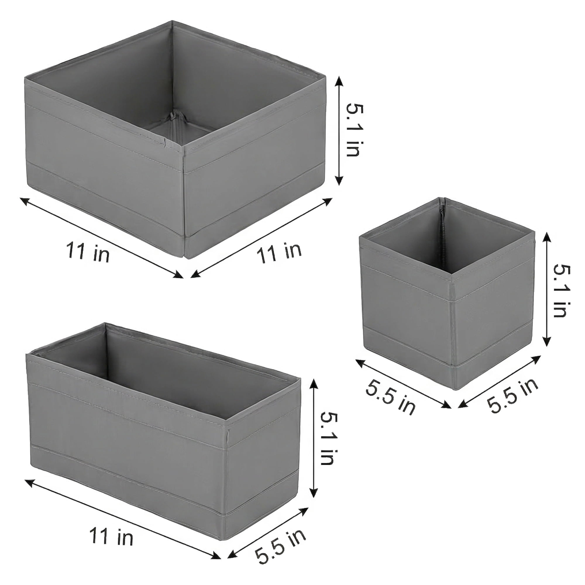 Unique Bargains 3Pcs Fabric Collapsible Storage Basketas with Zipper Grey 3 Pcs