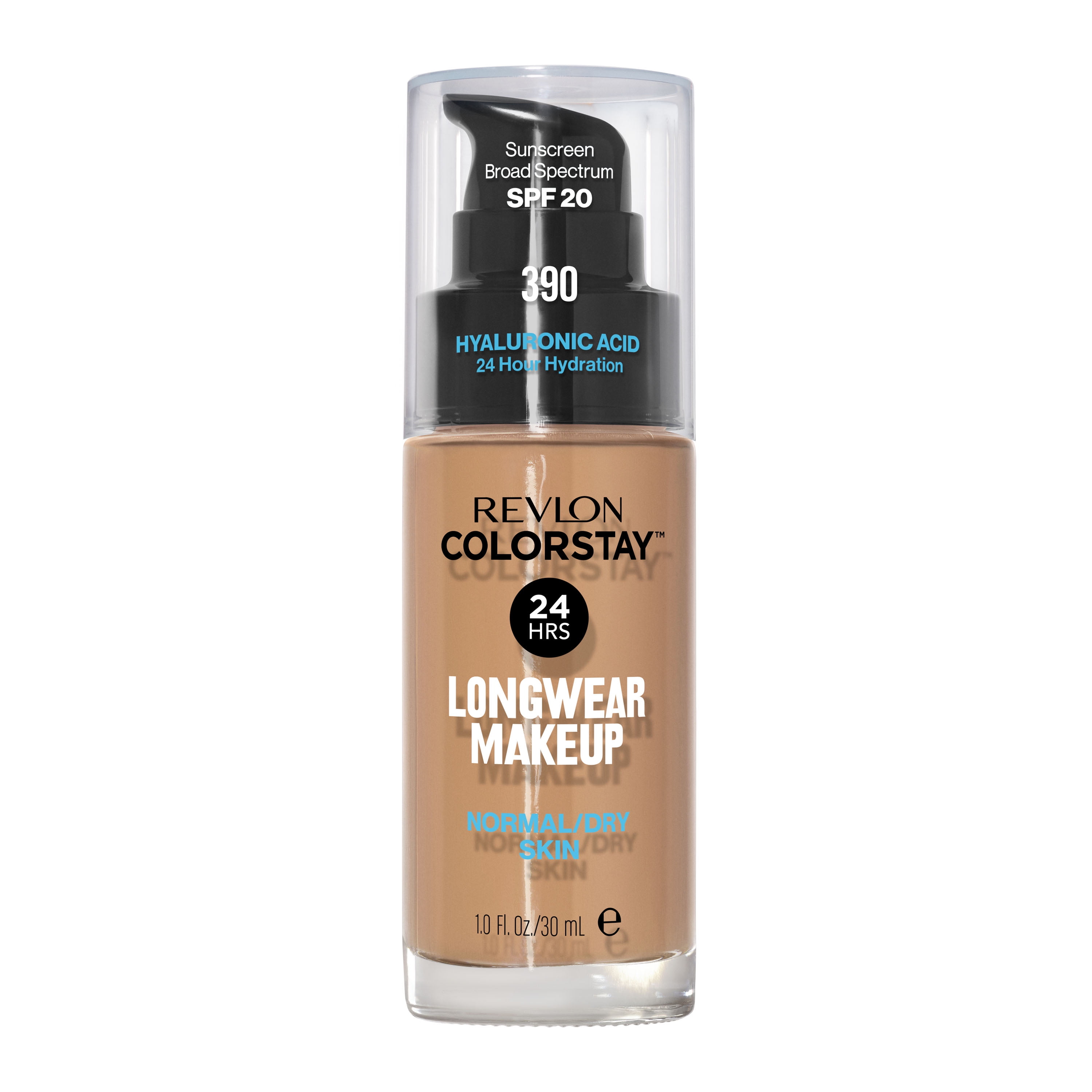 Revlon ColorStay Face Makeup for Normal and Dry Skin, SPF 20, Longwear Medium-Full Coverage with Matte Finish, Oil Free, 390 Rich Maple