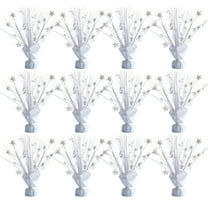 12 Pack Metallic Blue Foil Spray Centerpieces Stars Brust Table Centerpieces for Wedding Birthday Anniversary Holiday Party Decor, Metallic Star Balloon Wights for Party, Table Decor for Party