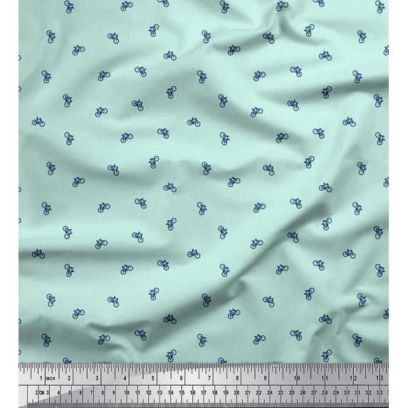 Soimoi Polyester Crepe Fabric Bicycle Shirting Printed Craft Fabric by The Yard 52 Inch Wide
