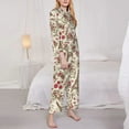 thumbnail image 4 of Kll Paris Vintage Print Women'S Long Sleeve Pajamas With Pants Sleepwear Loungewear 2 Set-Small, 4 of 9