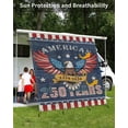 thumbnail image 3 of 4th of July RV Awning Sun Shade Screen 9'X7' 250 Anniversary Eagle Mesh Sunscreen Patriotic Stars American Flag Awning Shade Screen with Zipper UV Blocker Completed Kits for RV Motorhome Camper, 3 of 7