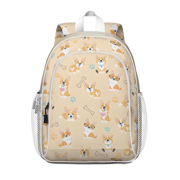 Cartoon Corgi Backpack for School,Cute School Bag,Schoolbag with Adjustable Shoulder Straps & Padded Back,15"x11.42"x5.5"