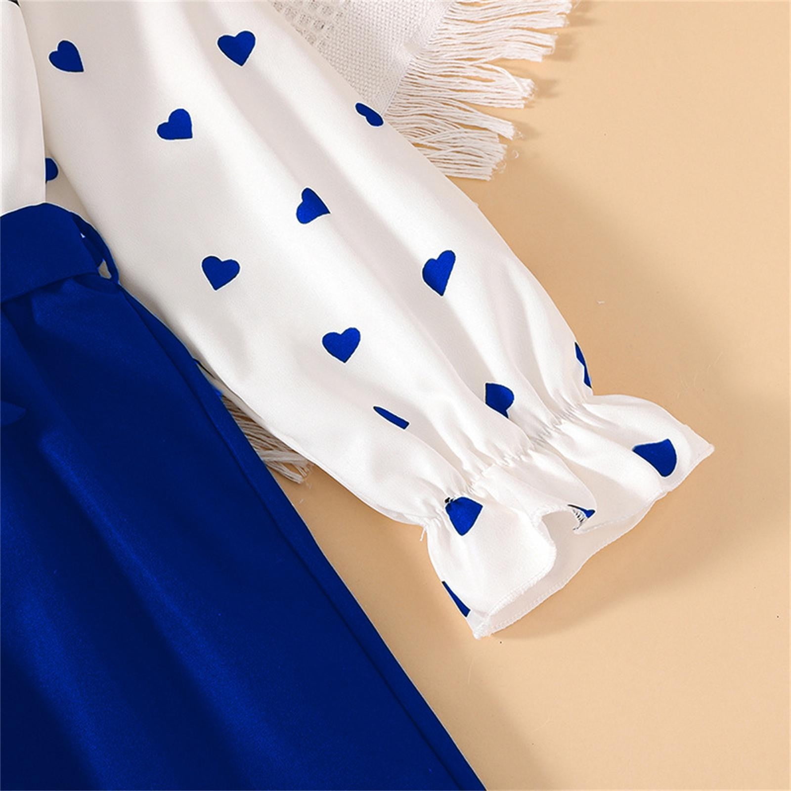 Children's Clothes 2024 Spring Children's Clothing Children's Clothing Love Printed Long Sleeve Suit, Girls Outfit Sets 7-8 Years