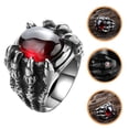 thumbnail image 4 of Dragon Claw Ring Red Gem Ring Gothic Punk Ring Personalized Ring for Men, 4 of 8