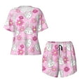 thumbnail image 4 of Naloa Sunflower Rabbit Women's Short-Sleeved Pajama Set, Loungewear, Summer pajamas, Breathable Cozy - 3X-Large, 4 of 9