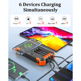 thumbnail image 6 of LEO WAY 42800mAh IP65 Waterproof Solar Power Bank, Wireless USB-C Charger, QC3.0 15W Fast Charge, 4 Ports LED Flashlight for Camping Hiking Phones, 6 of 10