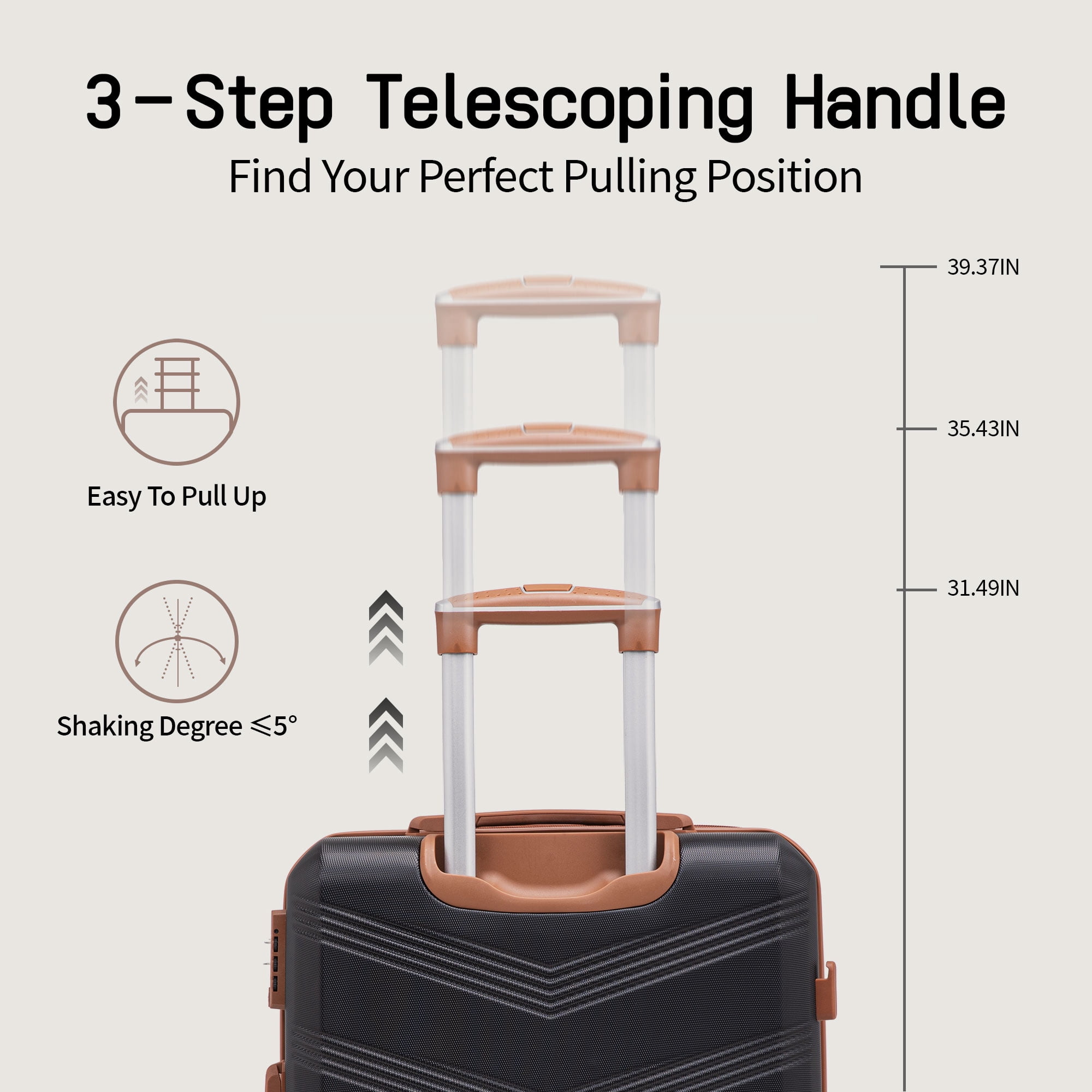 CONCEPZEN 5-Piece Expandable Hardshell Luggage Set with Spinner Wheels TSA Approved Carry On 20-Inch & Checked 24/28-Inch Lightweight Suitcases Suitable for Business and Family Travel