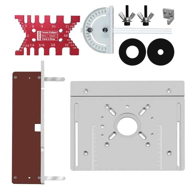 Herramientas de recortadora de inserción de mesa de enrutador de aleación de aluminio, soportes deslizantes de cerca, de carpintería herramient Estilo C shamjiam inserto de enrutador