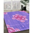 thumbnail image 3 of Ahgly Company Machine Washable Indoor Round Transitional Heliotrope Purple Area Rugs, 6' Round, 3 of 7