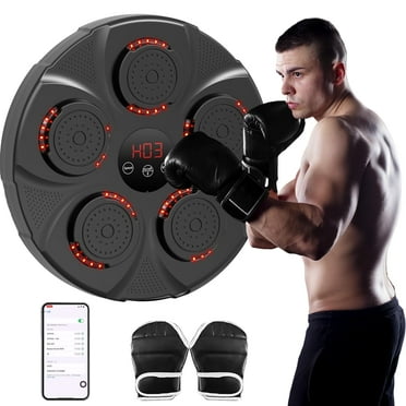 Music Boxing Machine with Boxing Gloves, Smart Bluetooth Boxing Equipment, Wall Mounted Target Training Punching Boxing Machine for Adults, Kids, Home, Indoor, Workout and Gym