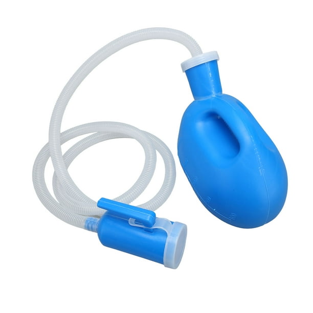 Botella de orina masculina a prueba de derrames, reutilizable, de 2000 ml, de tubo largo grueso, urinario portátil con tapa para pacientes mayores