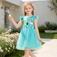 thumbnail image 2 of AmzBarley Girls Dinosaur Unicorn Flutter Sleeve Tulle Dress, Cartoon Print Casual Summer Princess Tutu Dress for Little Girls 2-3T, 2 of 7