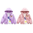 thumbnail image 7 of GYRATEDREAM Toddler Baby Girls Lightweight Hooded Jacket Outwear Kids Butterfly Print Zipper Outdoor Windbreaker Children Spring Fall Trench Coat for 13 Months-8 Years, 7 of 7