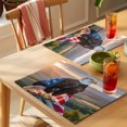 thumbnail image 4 of Independence Day Placemats Set of 2, U.S. Flag Themed Natural Field Cool Eagle Non-Slip Place Mats Washable Table Mats for Kitchen Dining Table Decorations Indoor/Outdoor, 4 of 9