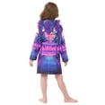 thumbnail image 7 of FORMRS Niños Bathrobe Unisex Hooded Robe Soft Plush Pajamas Sleepwear, Size 7-9T, Purple Digital Art, 7 of 7