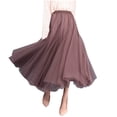 thumbnail image 3 of FRSASU Women's Long Tulle Skirts Elastic High Waist Gauze A-Line Layered Mesh Casual Loose Flowy Skirt Hot Pink, 3 of 7