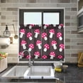 thumbnail image 7 of Mushroom Kitchen Curtains 2 Panels UV Protected Tier Curtains, Half Window Curtains Kitchen Tiers for Guest Room Bathroom Sink Laundry Room Basement,24 x 27 Inch, 7 of 7