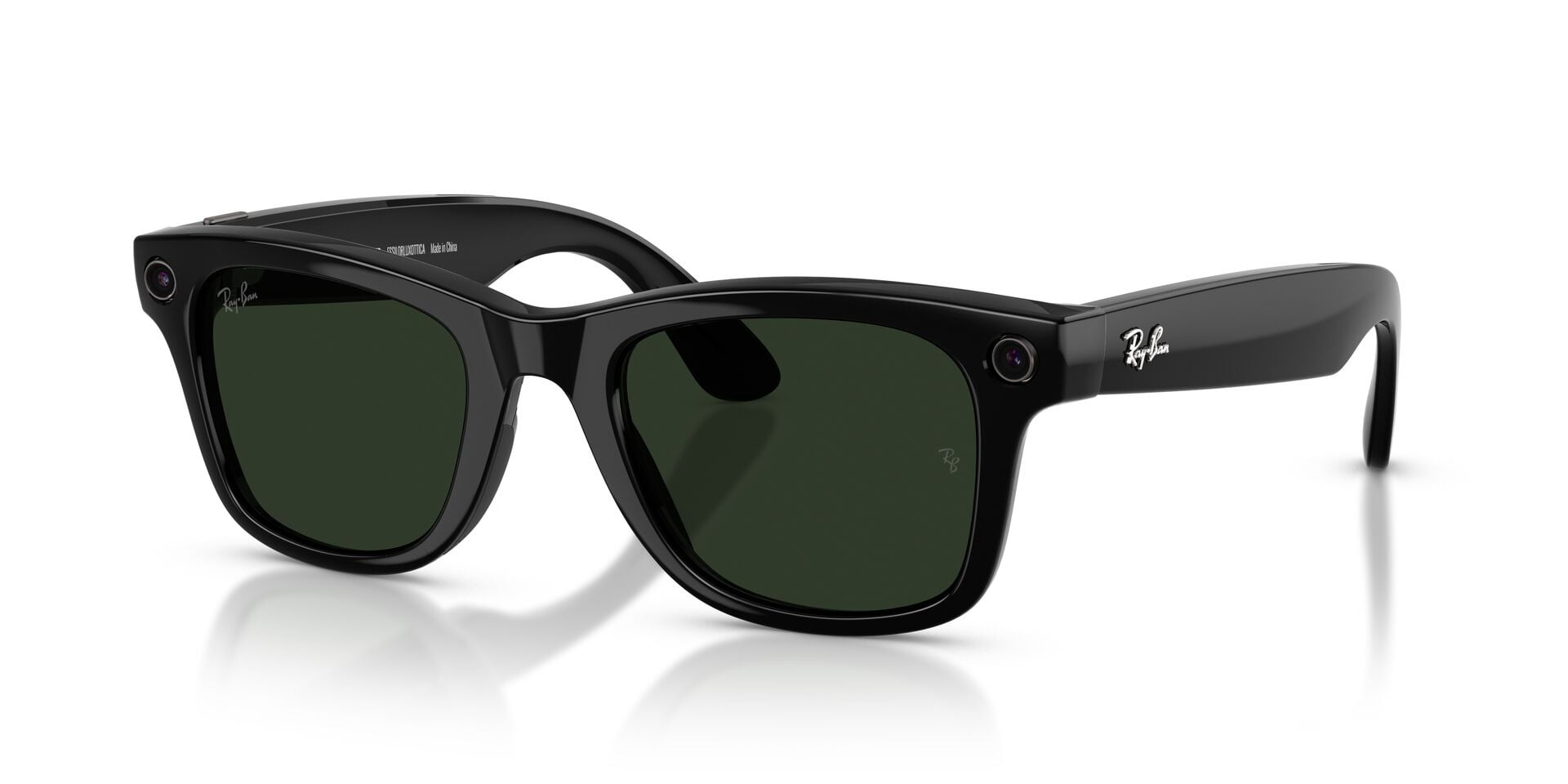 Ray-Ban Meta Wayfarer Gen 2 Smart Glasses, AI Meta Glasses with Photo and Video, Size 53, Shiny Black/Transitions Graphite Green