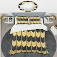thumbnail image 2 of Designart 'Golden Luxury Metallic Geometrics V' Mid-Century Modern Duvet Cover Set, 2 of 4