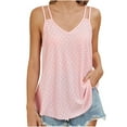 thumbnail image 2 of lmcalzta Tank Tops for Women Loose Fitting Trendy Stretchy V Neck Casual Spaghetti Strap Tops Summer Solid Basic T Shirt, 2 of 8