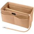 thumbnail image 1 of Insert Organizer with Removable Inner Pocket, Wide Opening Provides Easy Access to Spacious Interior, Felt Fabric & High-end Metal Accessories Ensure Durability (Beige, Medium), 1 of 7