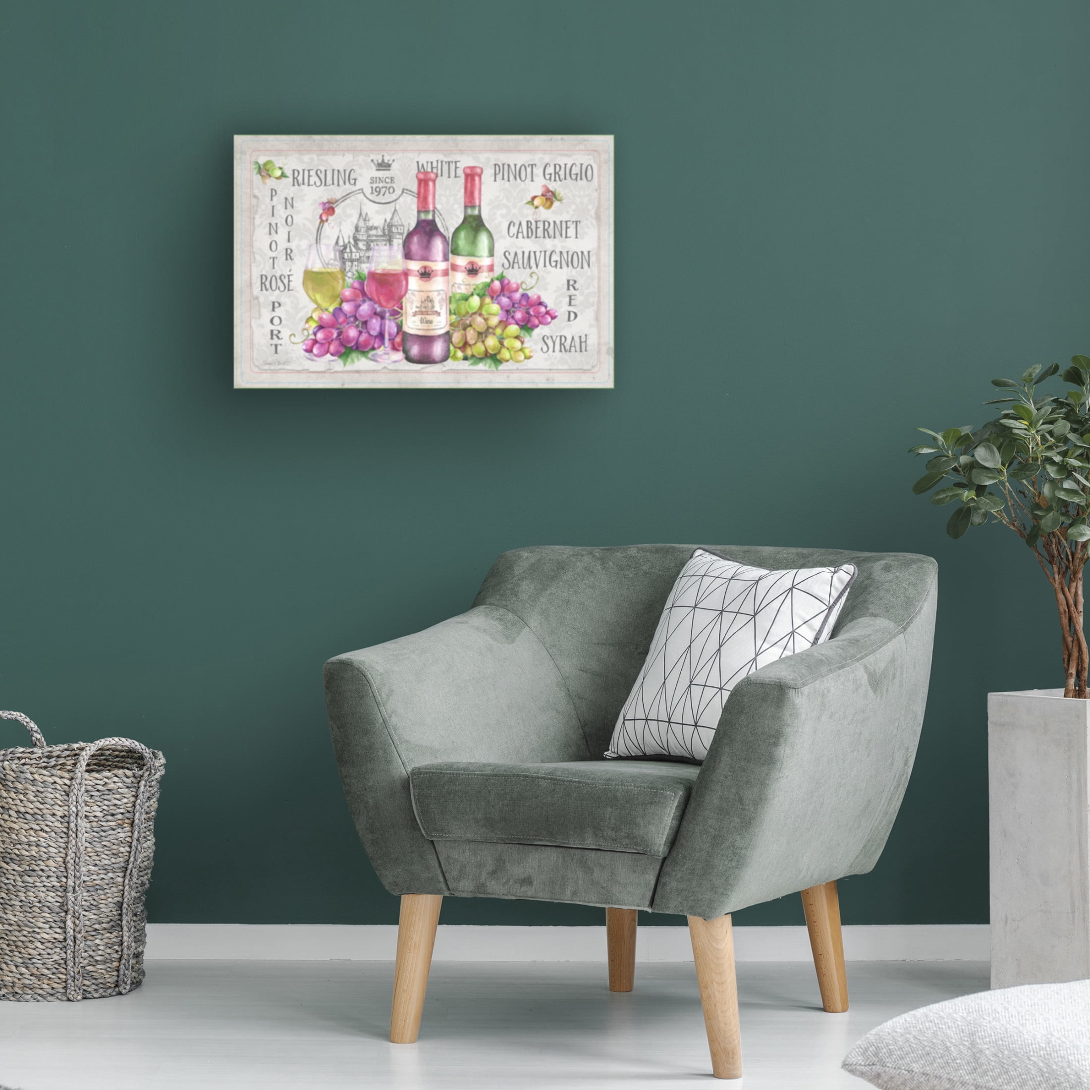 Canvas Wall Art - Jean Plout 'Whimsy Wine' Wall Art for Living Room, Bedroom, or Office Décor by Trademark Fine Art - 24 x 16 Inches