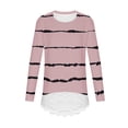 thumbnail image 5 of Ltctricy Girls' Tunic Tops Long Sleeve Crew Neck Lace High Low Hem Striped Oversized T Shirts Loose Casual Tee Blouses(Khaki,4-5 Years), 5 of 6
